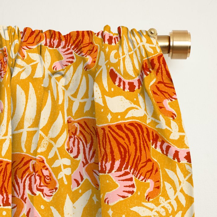 Tigers - pink, red, and saffron  Window Curtain Gallery Image 2