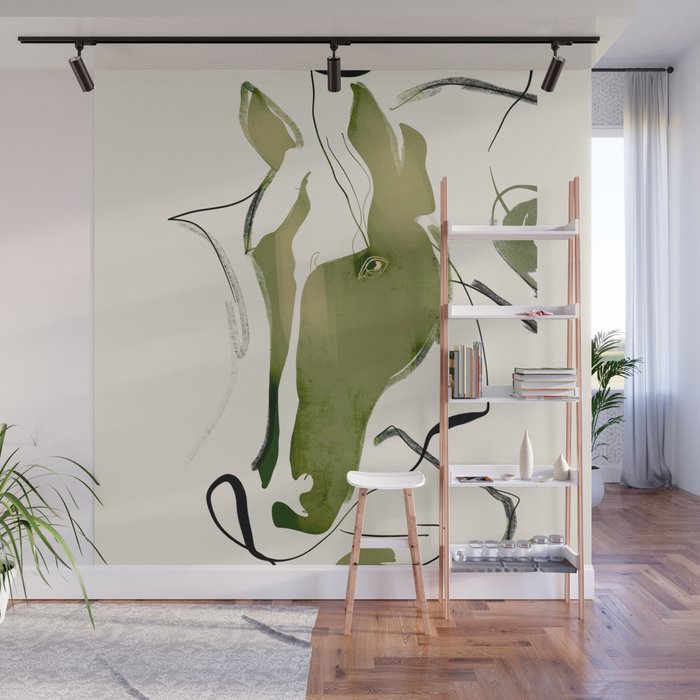 Abstract Minimal Horse Wall Mural Gallery Image 1