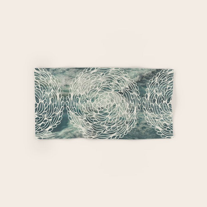 Mandala Ocean Waves Bath Towel Gallery Image 1