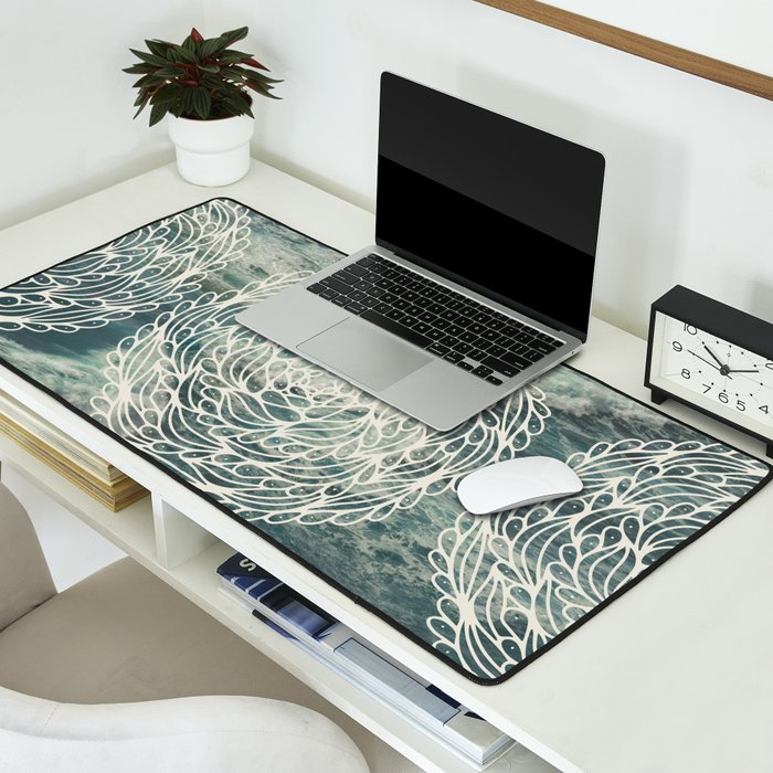 Mandala Ocean Waves Desk Mat Gallery Image 2