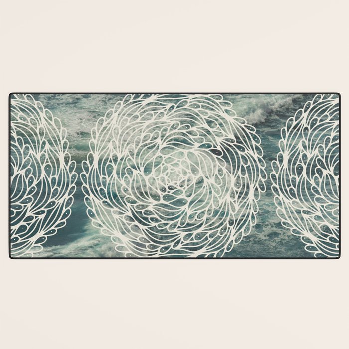 Mandala Ocean Waves Desk Mat Gallery Image 3