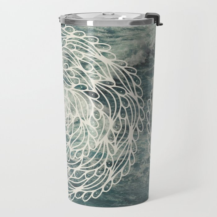Mandala Ocean Waves Travel Mug Gallery Image 2