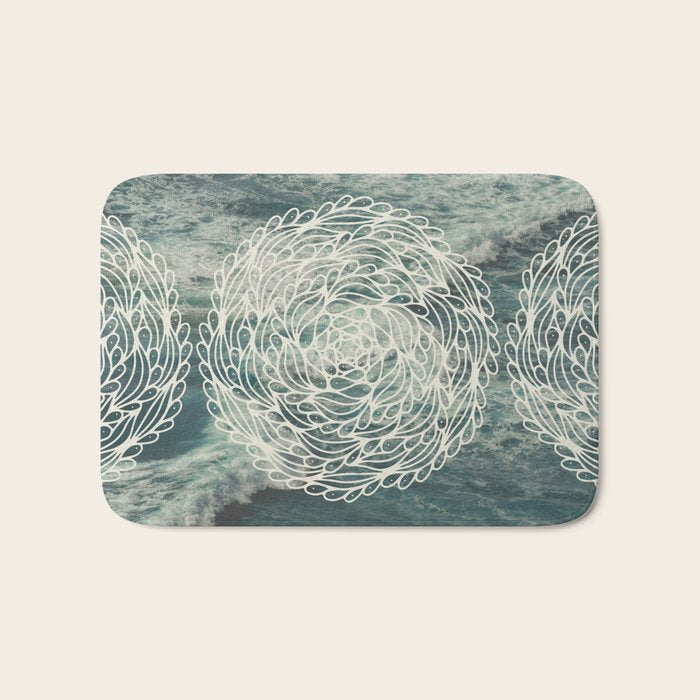 Mandala Ocean Waves Bath Mat Gallery Image 1