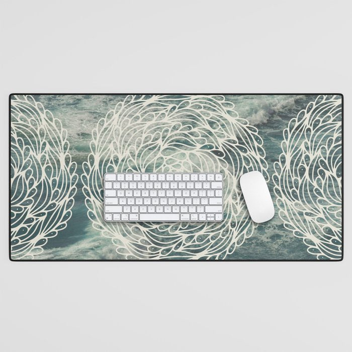 Mandala Ocean Waves Desk Mat Gallery Image 1
