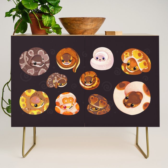 Shy ball pythons - dark Credenza Gallery Image 1