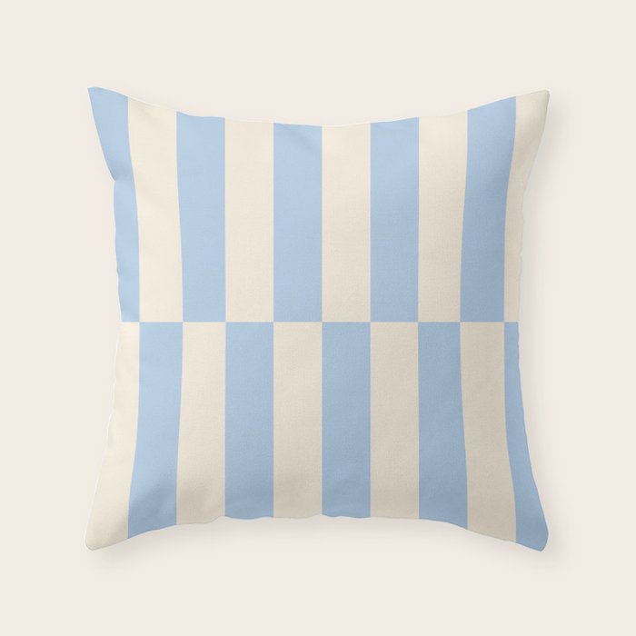 Strippy - Baby Blue Throw Pillow Gallery Image 1