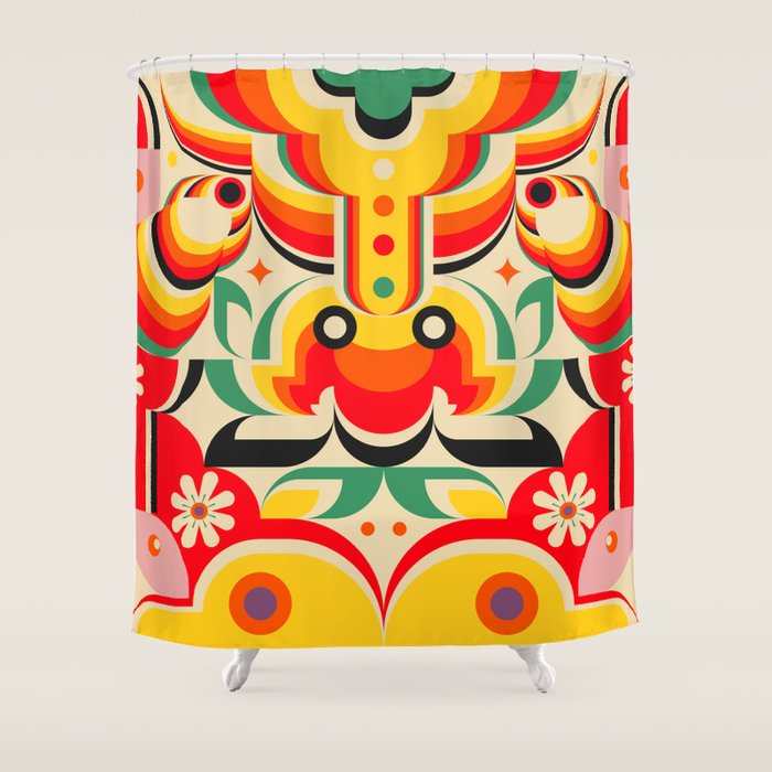 Calabash Girls and Dragon Shower Curtain Gallery Image 1