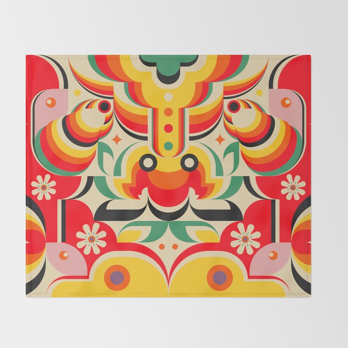 Calabash Girls and Dragon Throw Blanket Gallery Image 2