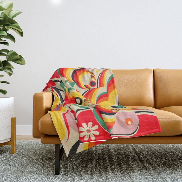 Calabash Girls and Dragon Throw Blanket Gallery Image 1