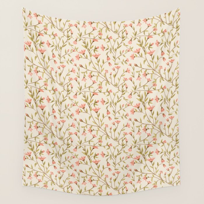 Vintage Floral Pattern Wall Tapestry Gallery Image 4