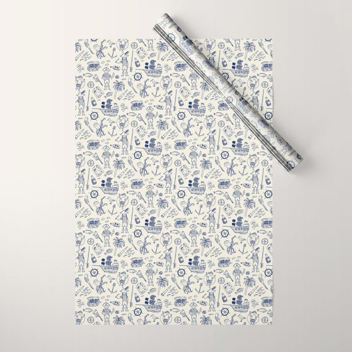 Pirate Play - Cream Wrapping Paper Gallery Image 1