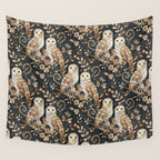 Wooden Wonderland Barn Owl Collage Wall Tapestry Gallery Image 4