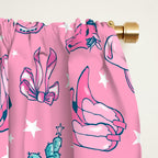 Cowgirl Christmas - pink and teal Window Curtain Gallery Image 2