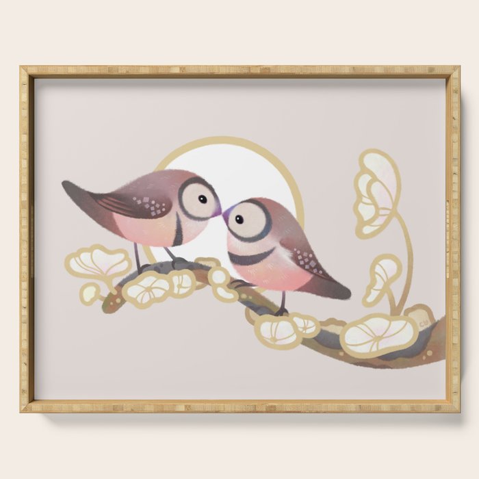 Owl finch Serving Tray Gallery Image 1