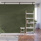 Lines (Olive Green) Wall Mural Gallery Image 1