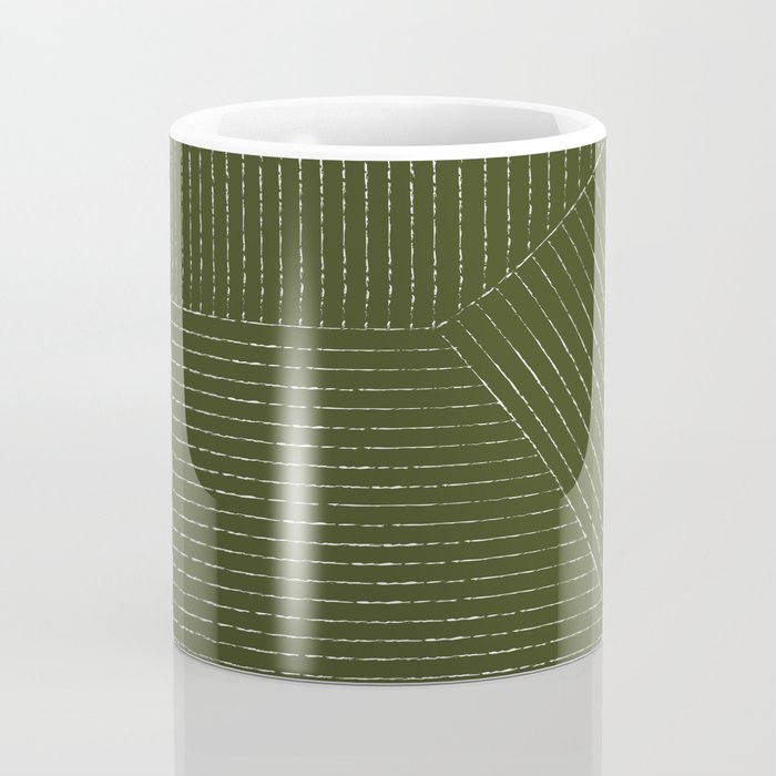 Lines (Olive Green) Coffee Mug Gallery Image 4