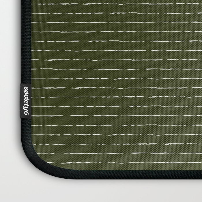 Lines (Olive Green) Laptop Sleeve Gallery Image 3