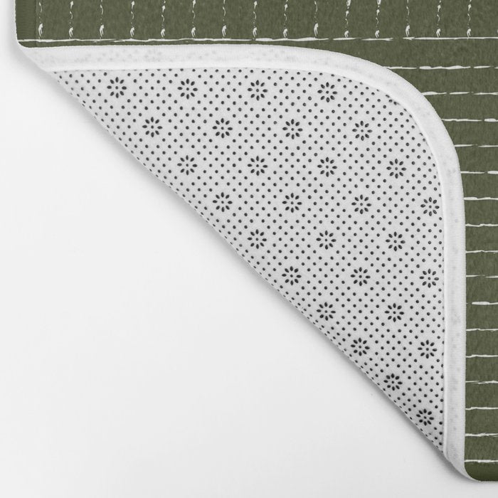 Lines (Olive Green) Bath Mat Gallery Image 2
