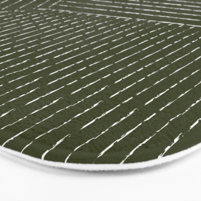 Lines (Olive Green) Bath Mat Gallery Image 3