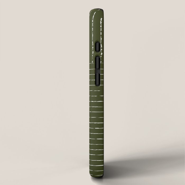 Lines (Olive Green) iPhone Case Gallery Image 2