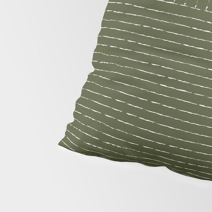 Lines (Olive Green) Pillow Sham Gallery Image 4