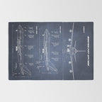 Boeing 747-SP and 747-100 Blueprint in High Resolution (dark blue) Rug Gallery Image 2