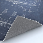 Boeing 747-SP and 747-100 Blueprint in High Resolution (dark blue) Rug Gallery Image 4