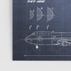 Boeing 747-SP and 747-100 Blueprint in High Resolution (dark blue) Poster Gallery Image 3