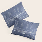 Boeing 747-SP and 747-100 Blueprint in High Resolution (dark blue) Pillow Sham Gallery Image 3
