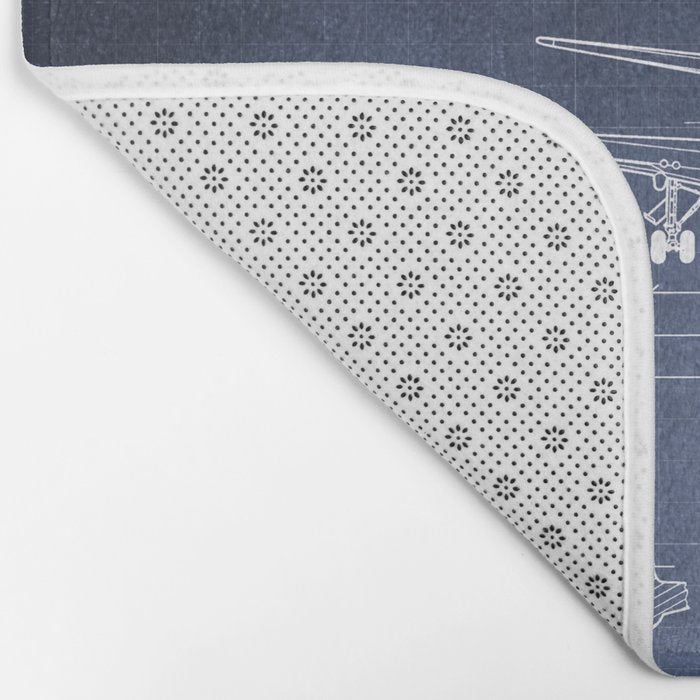 Boeing 747-SP and 747-100 Blueprint in High Resolution (dark blue) Bath Mat Gallery Image 2