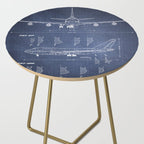 Boeing 747-SP and 747-100 Blueprint in High Resolution (dark blue) Side Table Gallery Image 2
