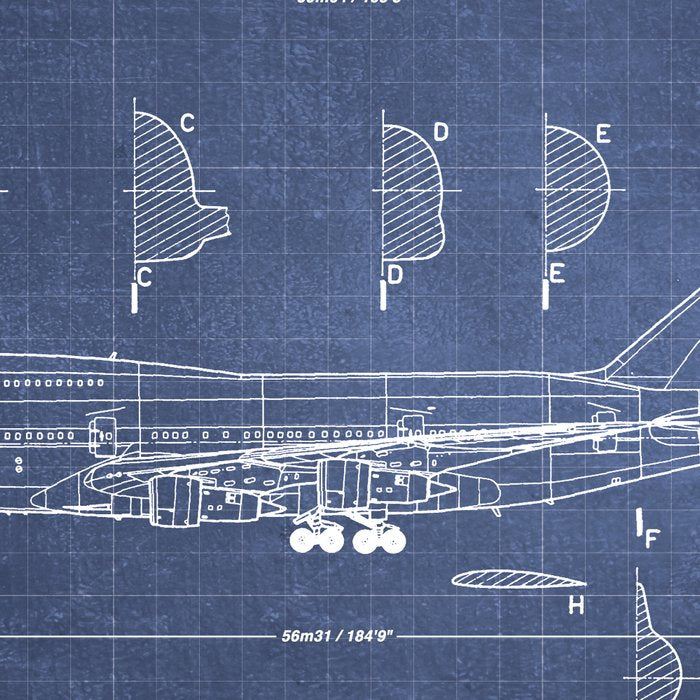 Boeing 747-SP and 747-100 Blueprint in High Resolution (dark blue) Coffee Mug Gallery Image 2
