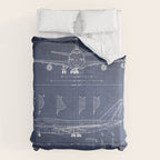 Boeing 747-SP and 747-100 Blueprint in High Resolution (dark blue) Comforter Gallery Image 6