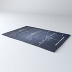 Boeing 747-SP and 747-100 Blueprint in High Resolution (dark blue) Rug Gallery Image 3