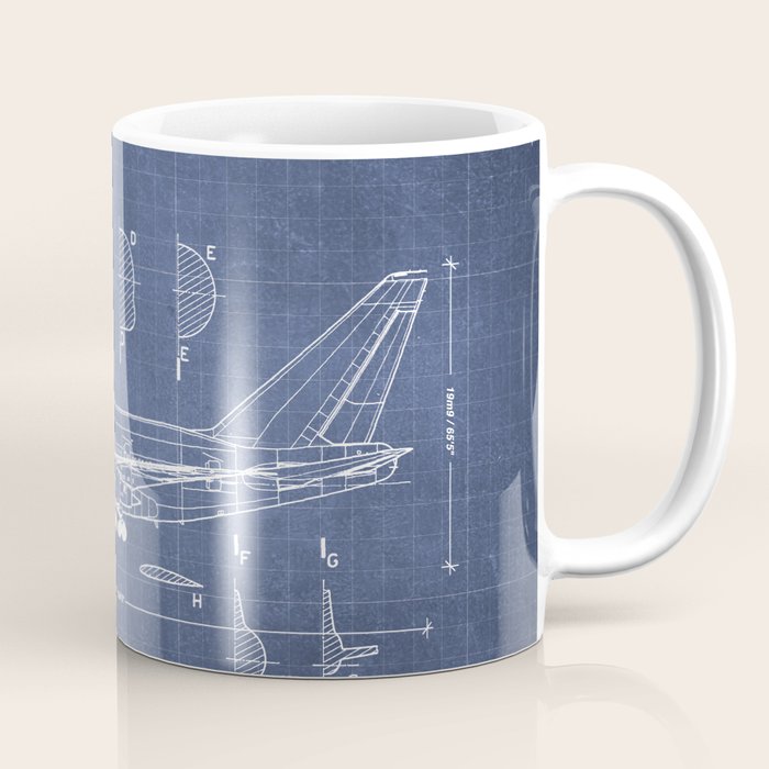 Boeing 747-SP and 747-100 Blueprint in High Resolution (dark blue) Coffee Mug Gallery Image 1