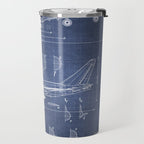 Boeing 747-SP and 747-100 Blueprint in High Resolution (dark blue) Travel Mug Gallery Image 2