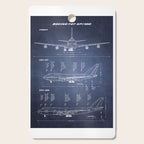 Boeing 747-SP and 747-100 Blueprint in High Resolution (dark blue) Cutting Board Gallery Image 1