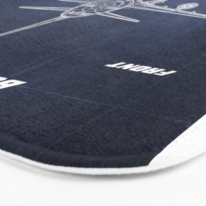Boeing 747-SP and 747-100 Blueprint in High Resolution (dark blue) Bath Mat Gallery Image 3