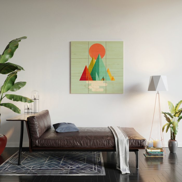 Little Geometric Tipi Wood Wall Art Gallery Image 2