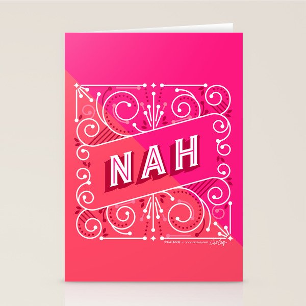 Nah â Hot Pink Stationery Card Gallery Image 1