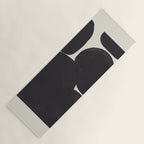 Black & White Minimalist Abstract Shapes Patterns Black Ink Painting Yoga Mat Gallery Image 1