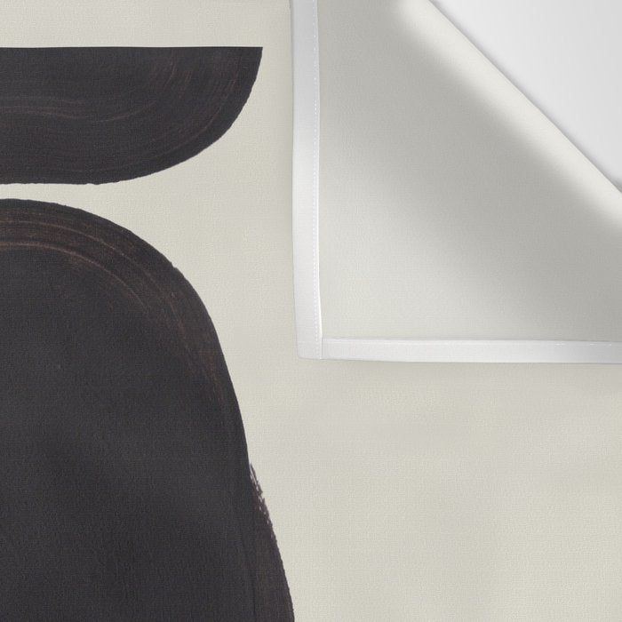 Black & White Minimalist Abstract Shapes Patterns Black Ink Painting Wall Tapestry Gallery Image 3