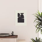Black & White Minimalist Abstract Shapes Patterns Black Ink Painting Poster Gallery Image 2
