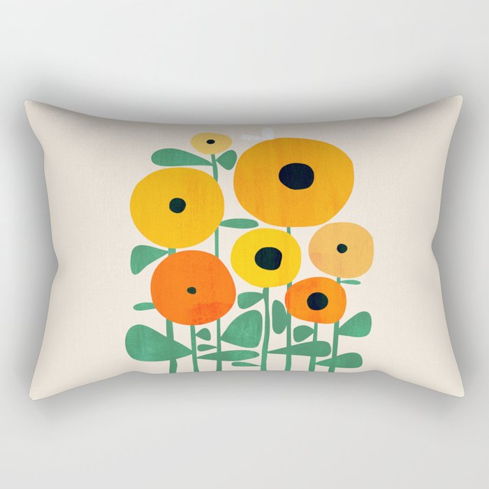 Sunflower and Bee Rectangular Pillow Gallery Image 2