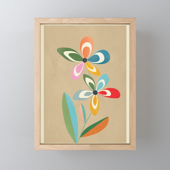 Mid-Century Abstract Flowers 04 Mini Art Print Gallery Image 1