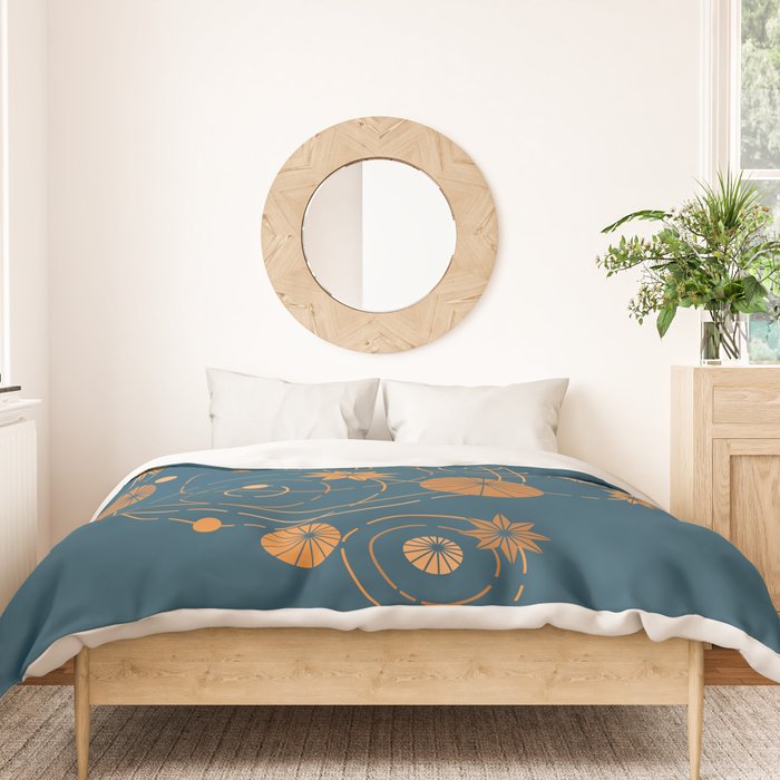 Lotus pool geometry Duvet Cover Gallery Image 3