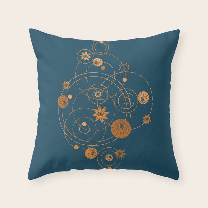 Lotus pool geometry Throw Pillow Gallery Image 6