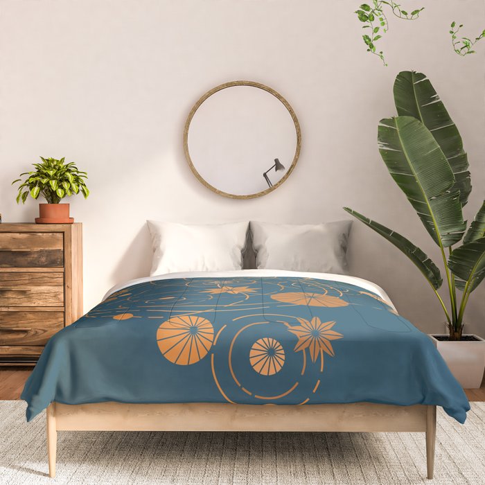 Lotus pool geometry Comforter Gallery Image 3