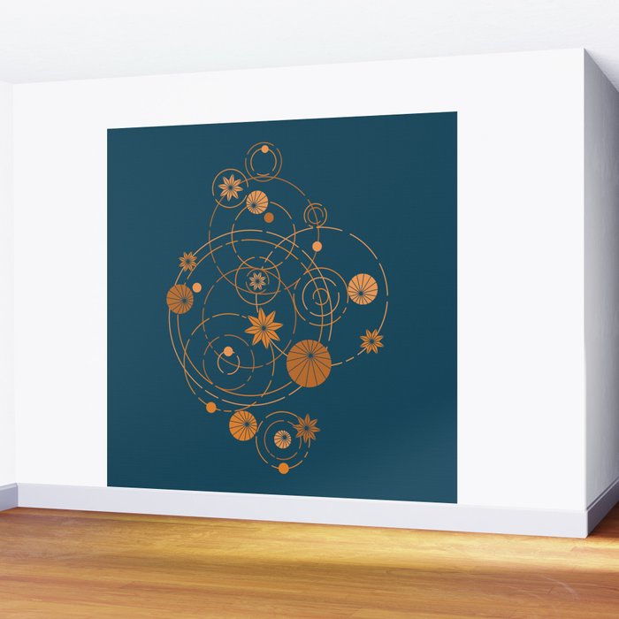 Lotus pool geometry Wall Mural Gallery Image 2