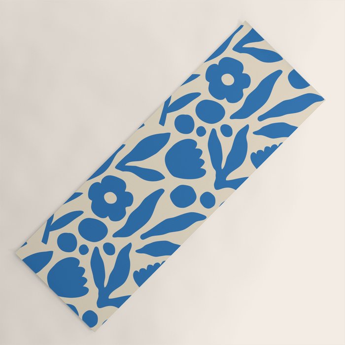 Blue flower nature art pattern Yoga Mat Gallery Image 1